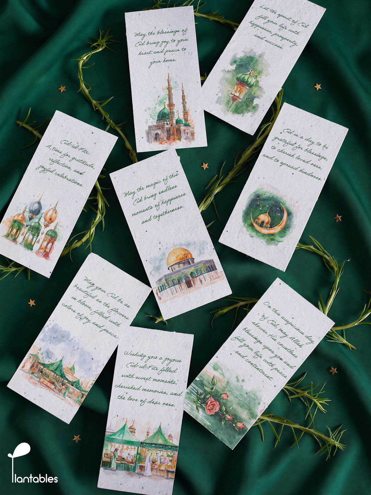 Eid Bookmarks | Plantable Seed Paper | Eco-Friendly Set of 8