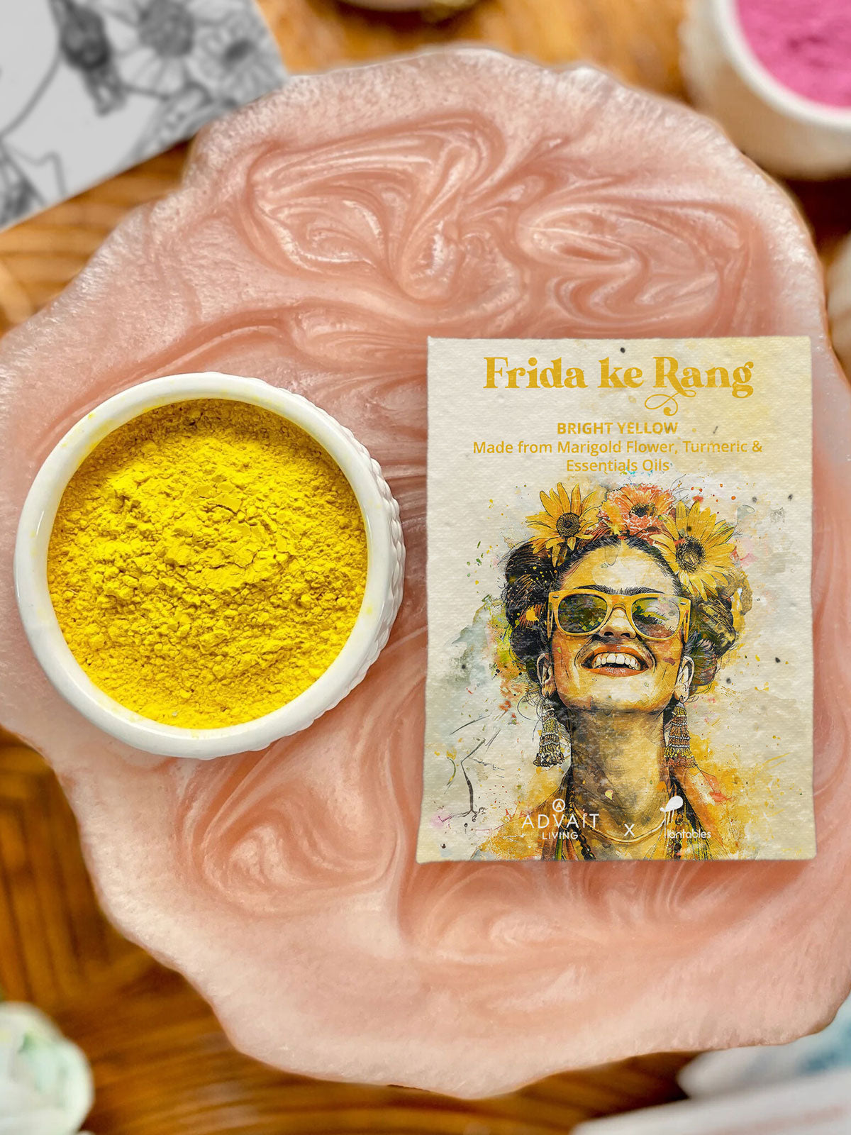 Frida ke Rang | Holi Art Kit | Organic Gulals & Plantable Postcards