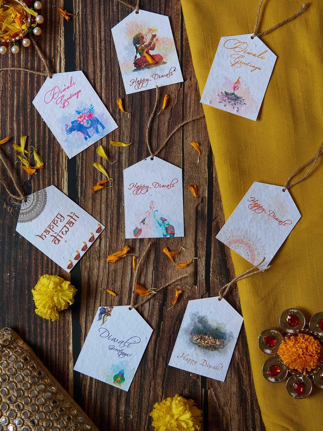 Eco-friendly Diwali gift tags with beautiful diwali greetings