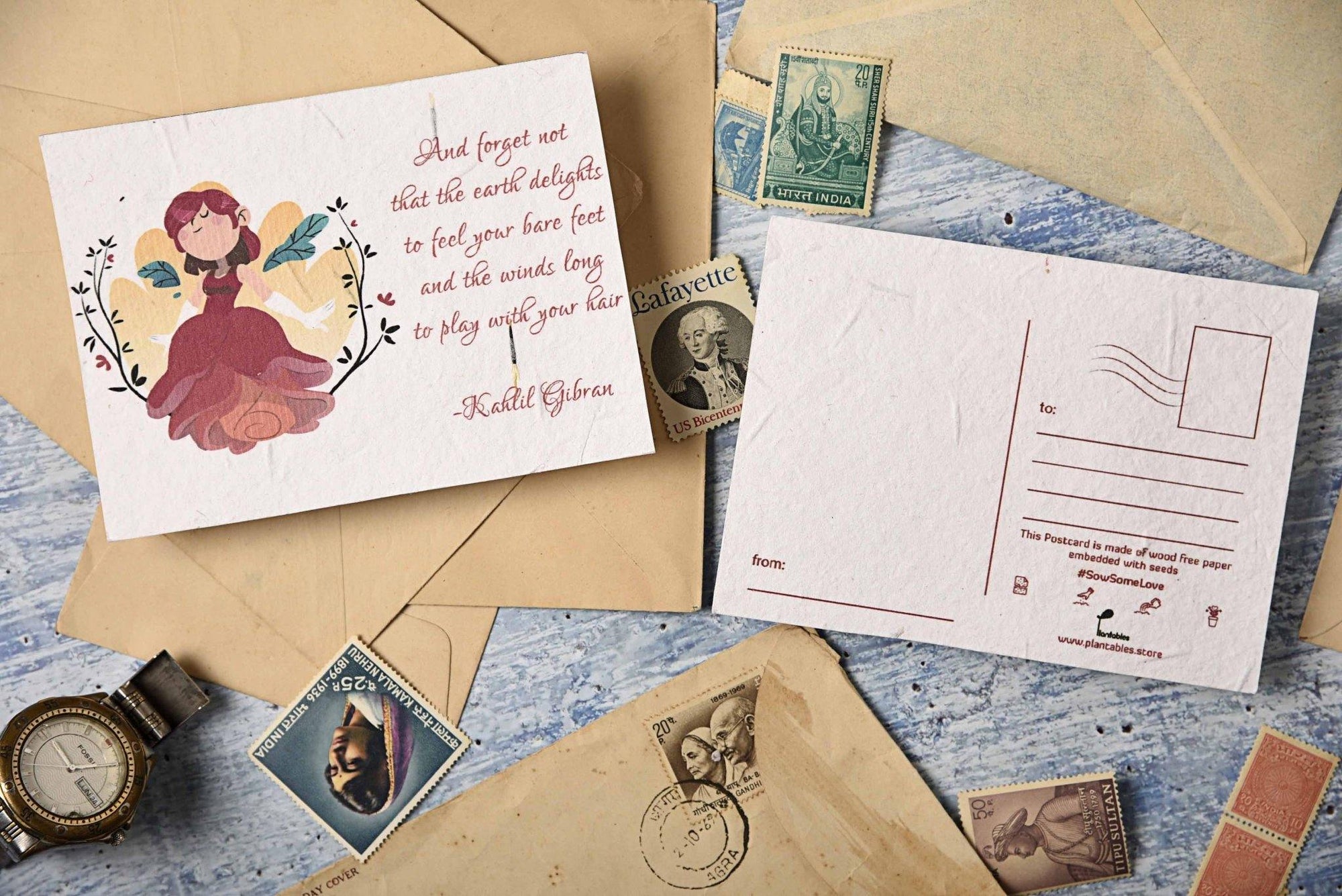 Beautiful Postcard designs with handmade seed paper