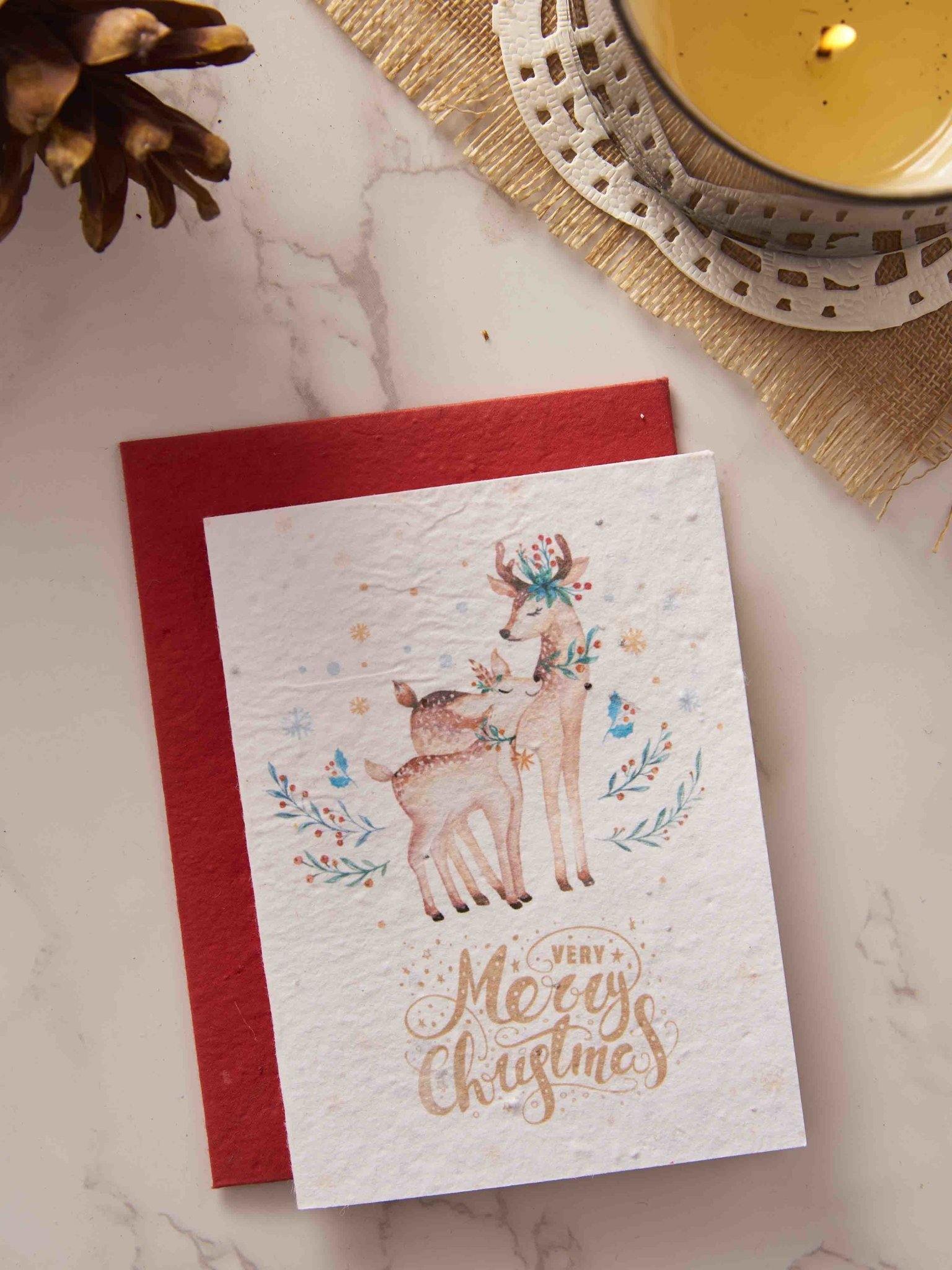  Merry Christmas greeting card in red and white theme