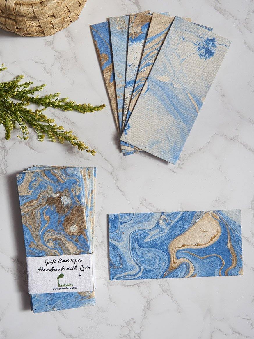 Starry Night Handmade Marble Paper Gift Envelopes (Set of 12) - Plantables