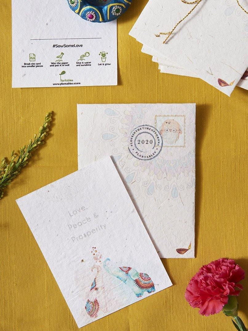  Seed paper greeting card to send out messages during festive season